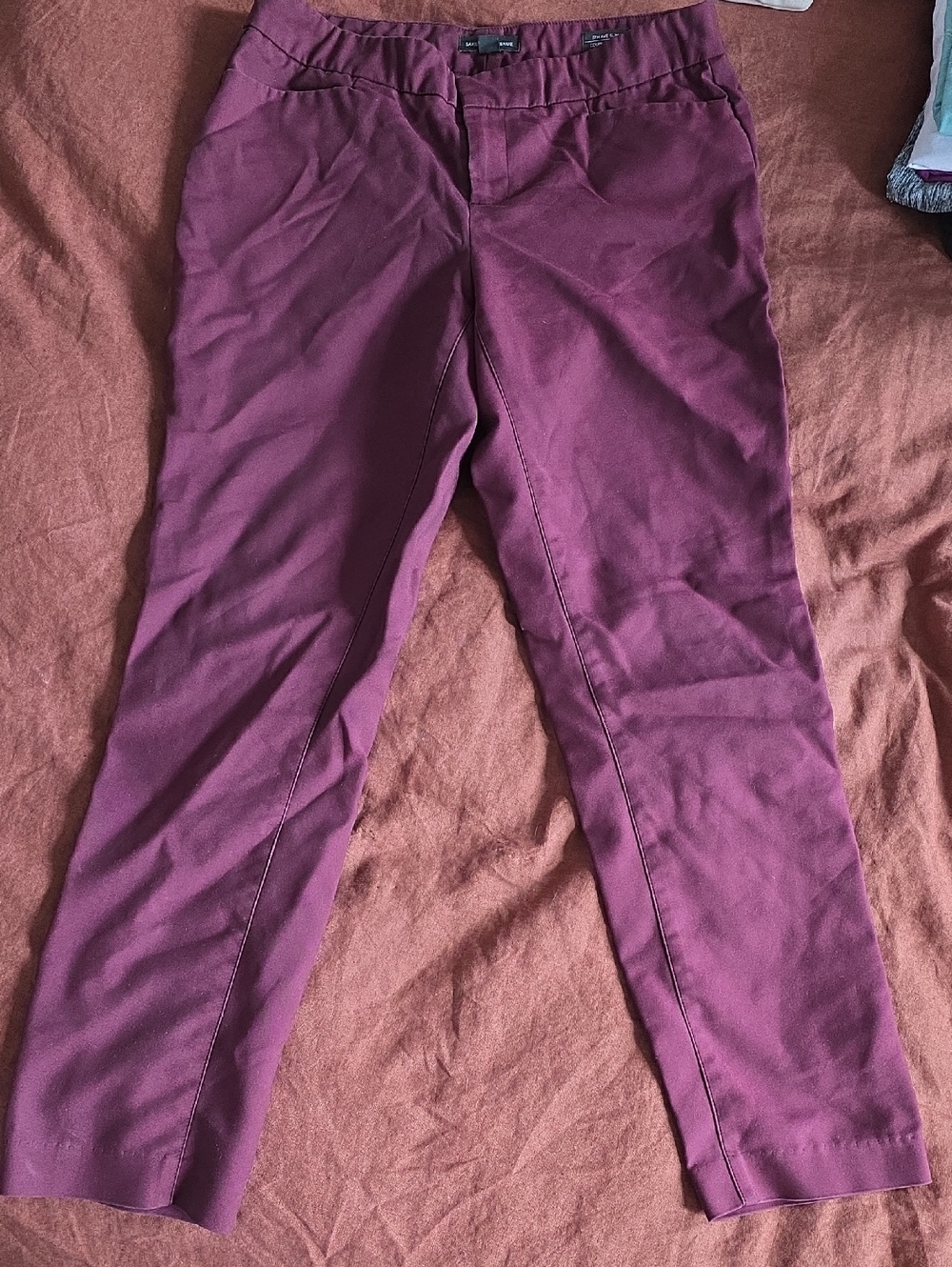 Saks Fifth Avenue Women’s Burgundy Straight-Leg Trousers